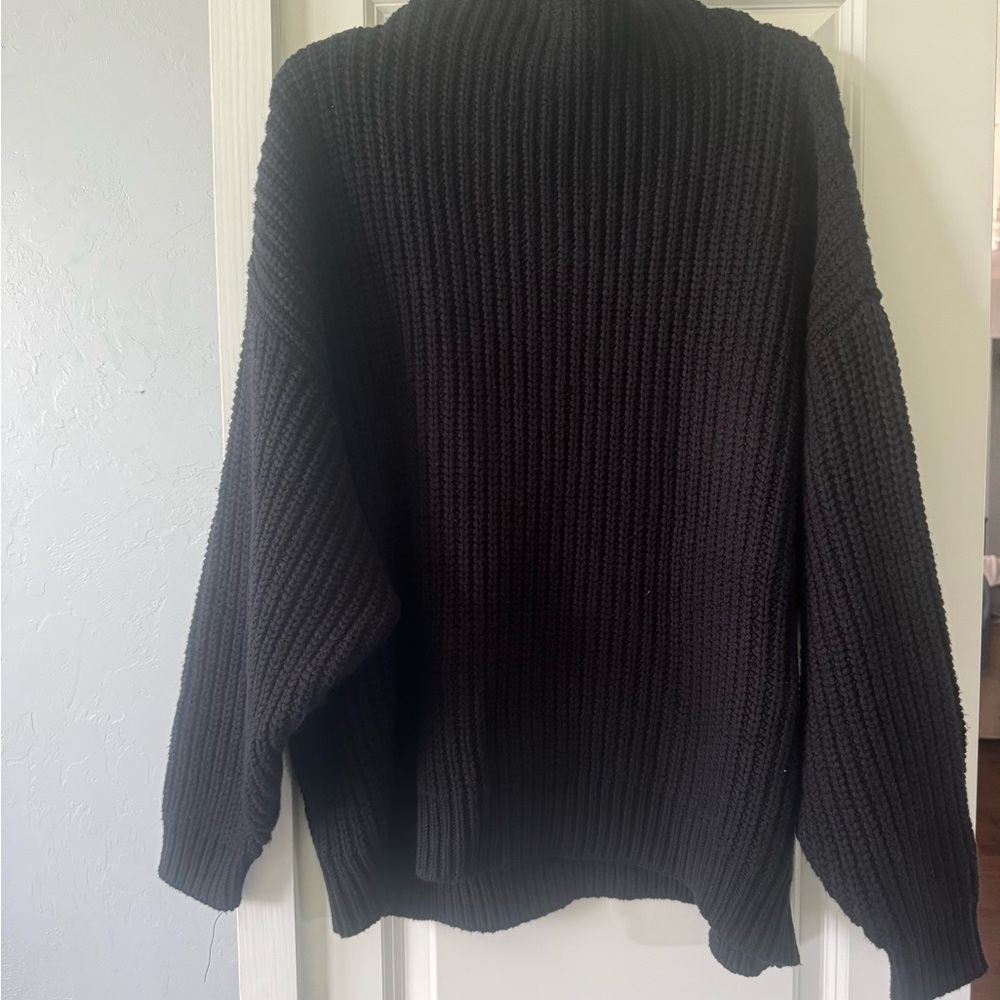 Free People Black swim too deep turtleneck sweater - Picture 5 of 9